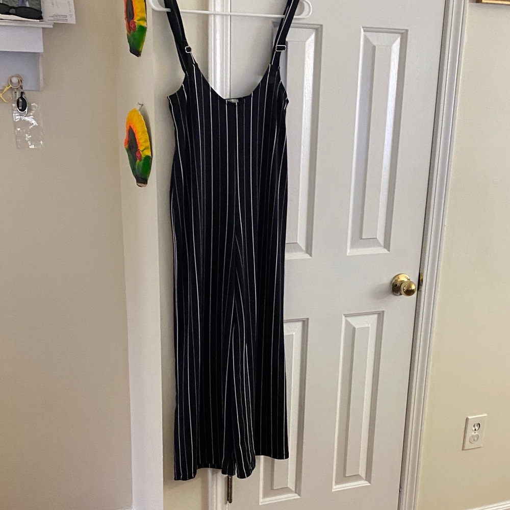 Papaya Black and White Striped Top